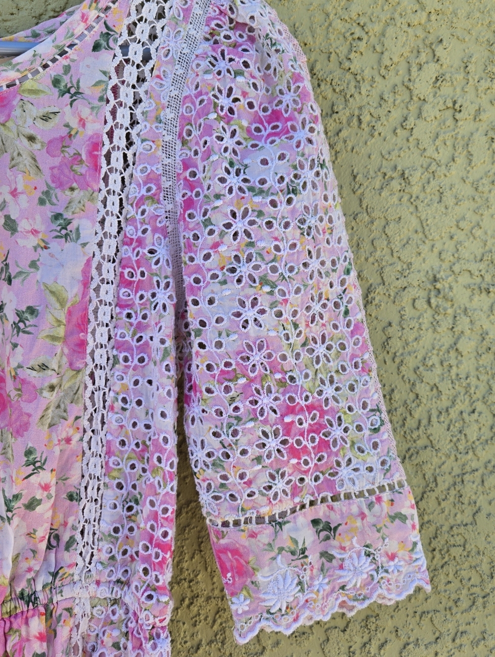 LoveShackFancy Novalie Floral Eyelet Mini Dress - Picture 4 of 7